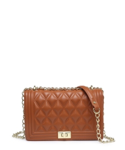 Quilted Crossbody Bag 716550 BROWN